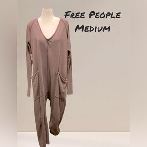 NWT Free People Women's Hot Shot Long Sleeve One-Piece Espresso MED